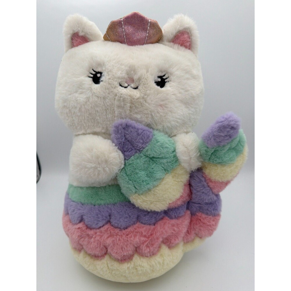 FAO‎ Schwarz Mermaid Cat Plush Light Up Sound Pastel Rainbow 16"